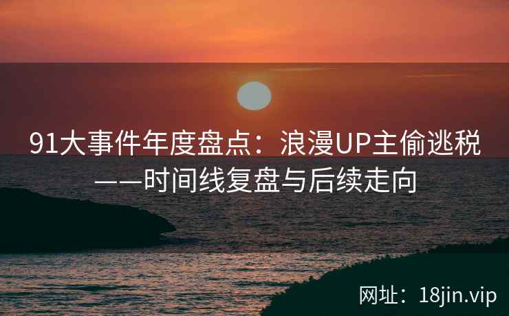91大事件年度盘点：浪漫UP主偷逃税——时间线复盘与后续走向