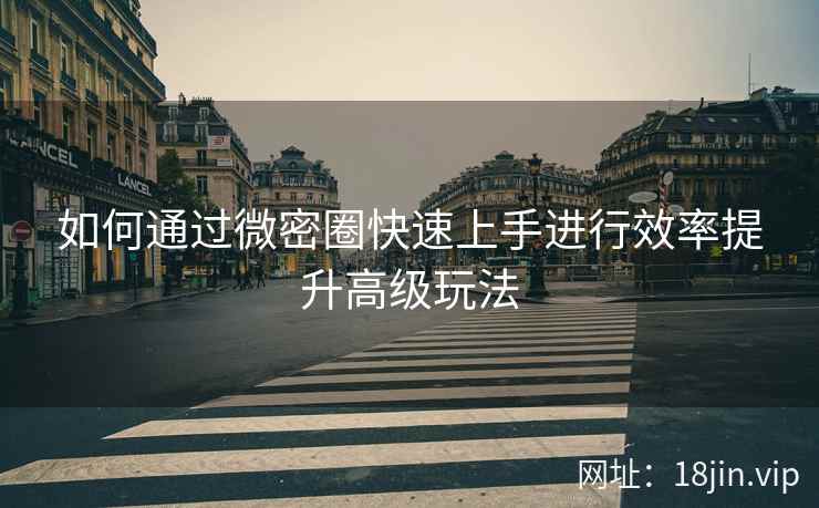 如何通过微密圈快速上手进行效率提升高级玩法